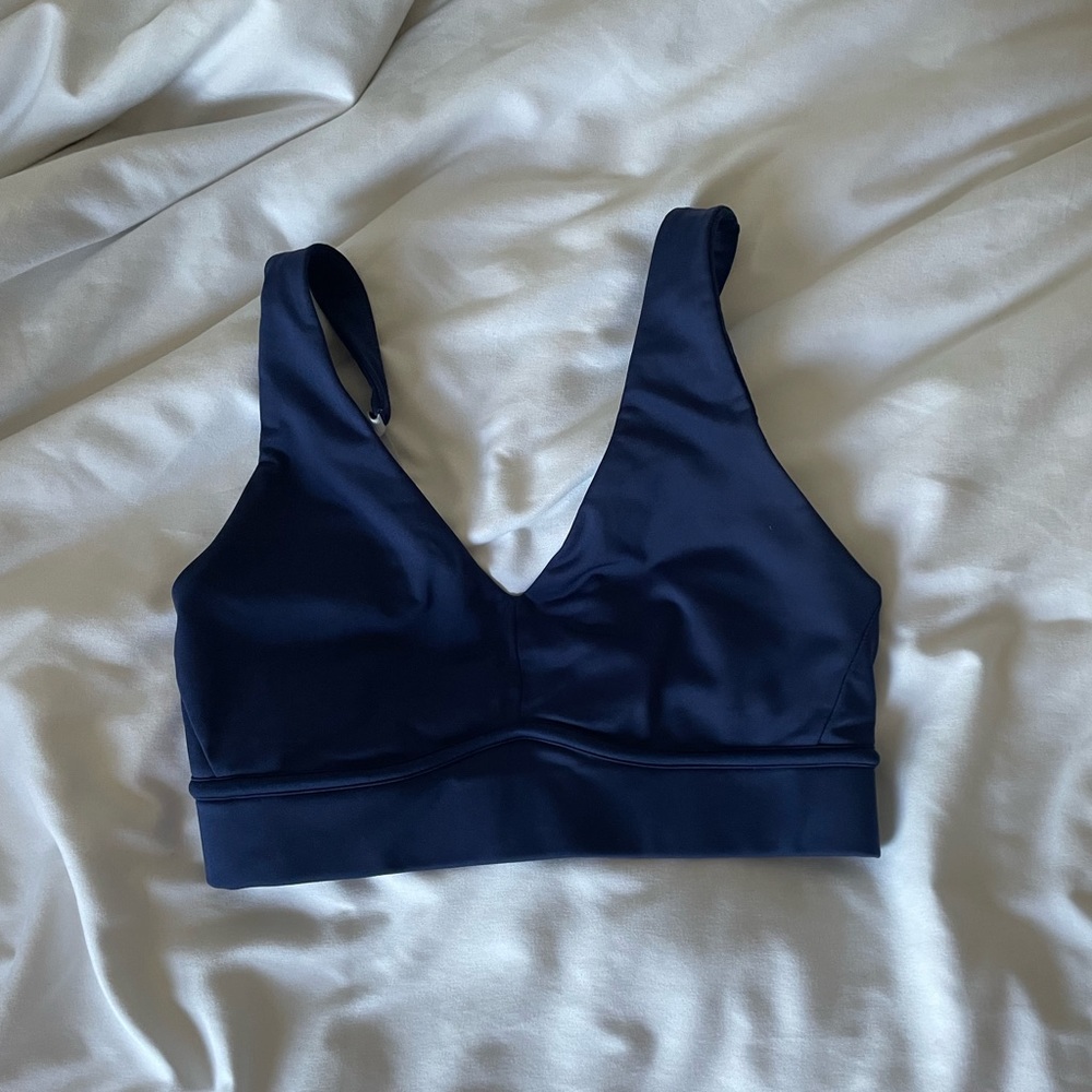 Navy Fabletics sports bra